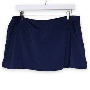 Jantzen Swim Skirt Bottom Attached Briefs Bathing Suit Navy Blue Womens Size 16W